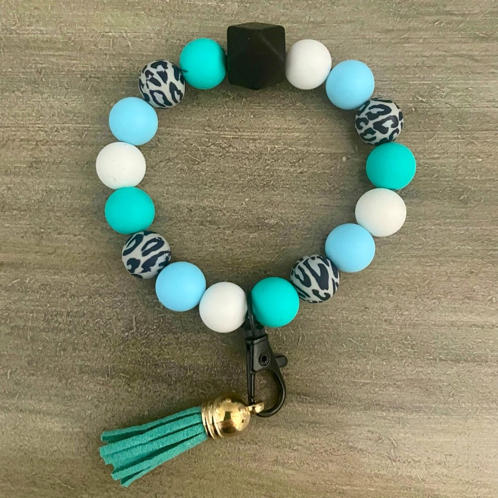 Wristlet - Silicone bead bracelet with tassel